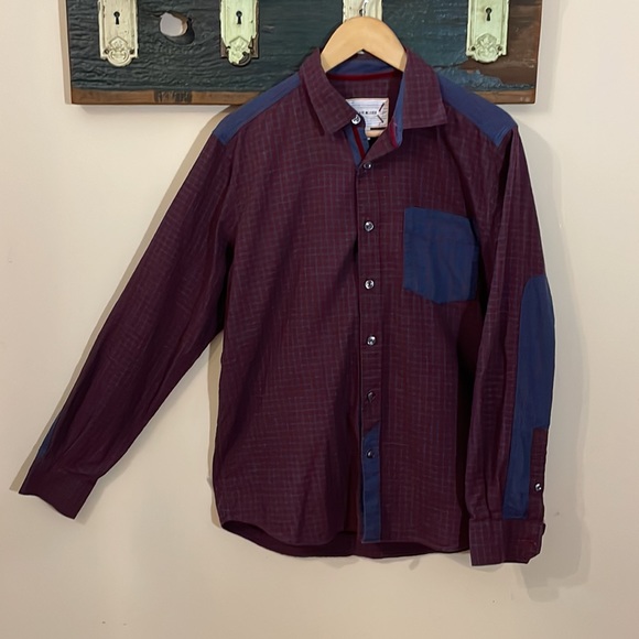 32 Bar Blues Red and Blue Checkered Button Down Size Medium - Picture 2 of 14